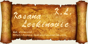 Kosana Leškinović vizit kartica